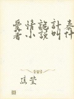 爱情诡计泰剧原著小说叫什么封面