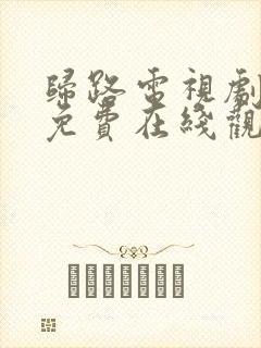 归路电视剧高清免费在线观看封面