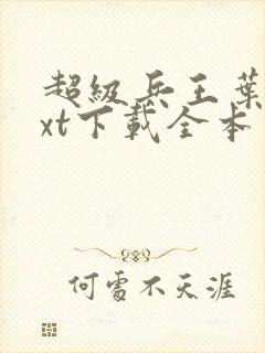 超级兵王叶谦txt下载全本