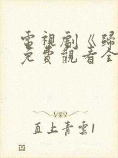 电视剧《归路》免费观看全集高清