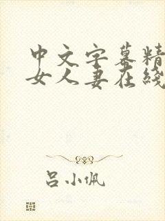 中文字幕精品熟女人妻在线