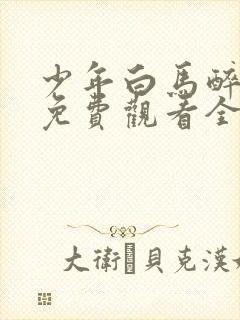 少年白马醉春风免费观看全集动漫