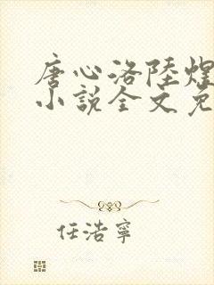 唐心洛陆煜宸的小说全文免费阅读
