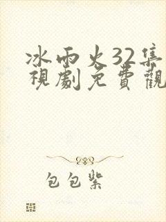 冰雨火32集电视剧免费观看封面