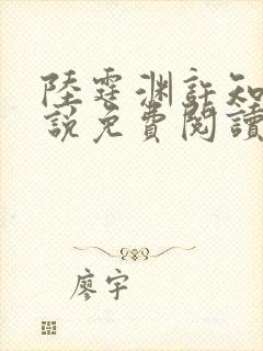 陆霆渊许知知小说免费阅读最新章节封面