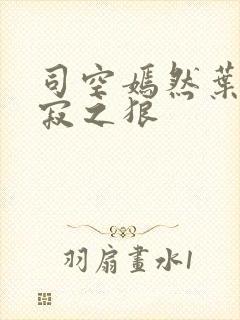 司空嫣然叶凡孤寂之狼