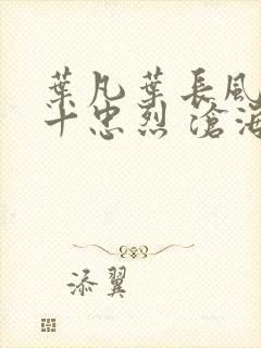 叶凡叶长风一门十忠烈 沧海残阳封面