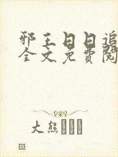 邪王日日追妻忙全文免费阅读