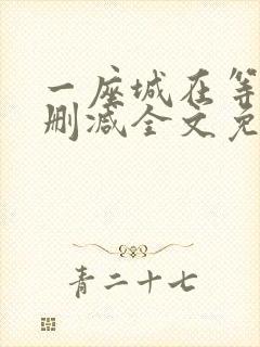 一座城在等你无删减全文免费阅读