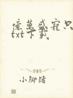 亿万盛宠只为你txt下载