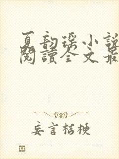 夏韵瑶小说免费阅读全文最新章节