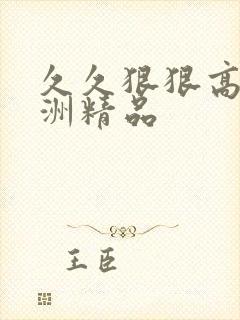 久久狠狠高潮亚洲精品