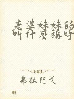 老婆妹妹的女儿叫什么称呼