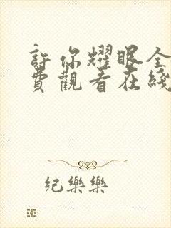 许你耀眼全集免费观看在线观看