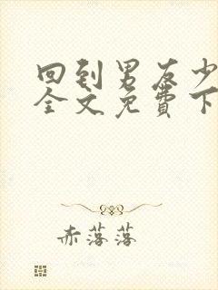 回到男友少年时全文免费下载txt封面