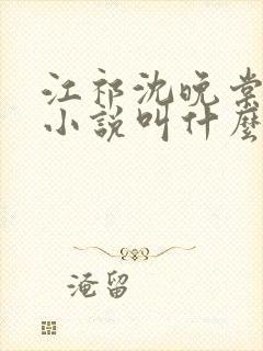 江祁沈晚棠原著小说叫什么