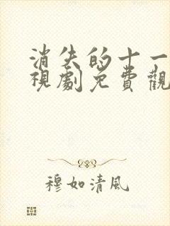 消失的十一层电视剧免费观看全集