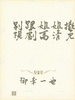 别跟姐姐撒野电视剧高清免费封面