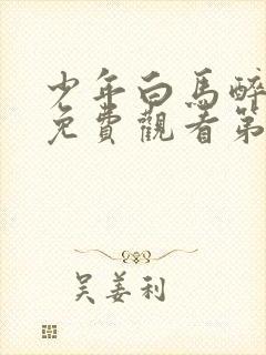 少年白马醉春风免费观看第18集