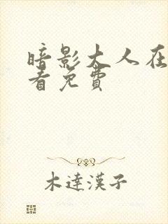 暗影大人在线观看免费