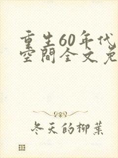 重生60年代有空间全文免费阅读