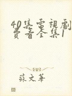 40集电视剧免费看全集1