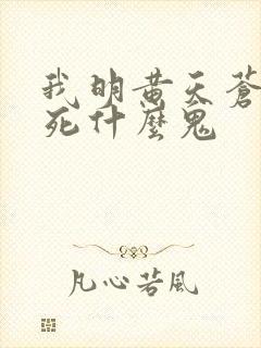 我明黄天苍天已死什么鬼封面