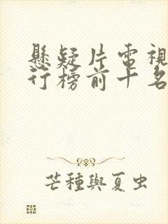 悬疑片电视剧排行榜前十名封面