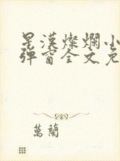 星汉灿烂小说无弹窗全文免费阅读