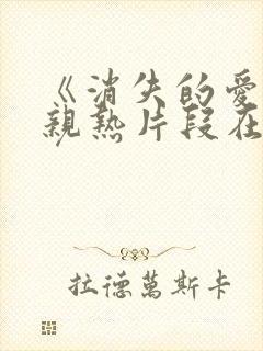 《消失的爱人》亲热片段在哪里封面