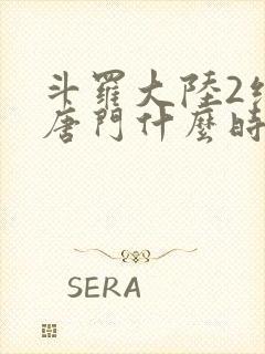 斗罗大陆2绝世唐门什么时候开播封面