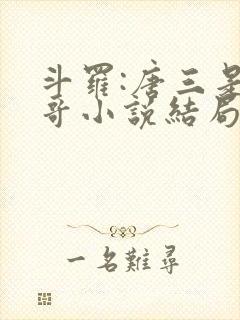 斗罗:唐三是我哥小说结局封面