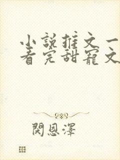 小说推文一口气看完甜宠文