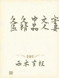 久久中文字幕一区精品人妻封面