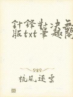 针锋对决无删减版txt笔趣阁