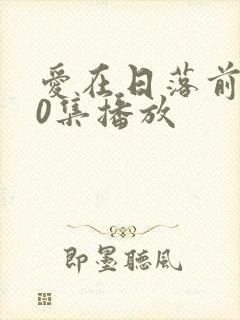 爱在日落前100集播放