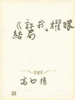 《许我耀眼》大结局