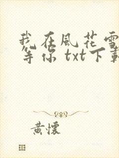 我在风花雪月里等你 txt下载