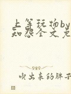 上等玩物by长知怨全文免费阅读笔趣阁封面