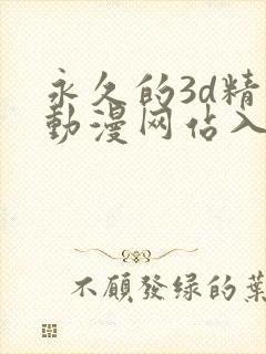 永久的3d精品动漫网站入口