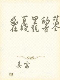 盛夏里的旧时光在线观看全集免费播放