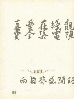 真爱在线观看免费全集电视剧高清