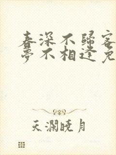 春深不归客,清梦不相逢免费
