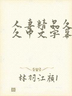 人妻精品久久久久中文字幕一区