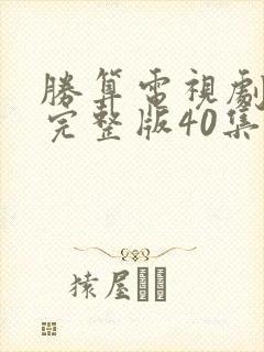 胜算电视剧免费完整版40集