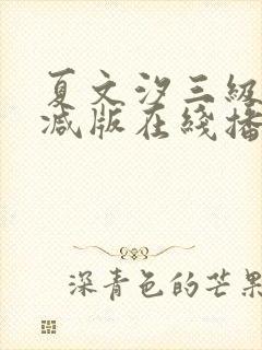夏文汐三级未删减版在线播放