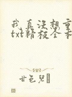 我真没想重生啊txt精校全本