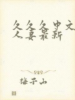 久久久中文字幕人妻最新