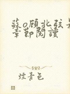 苏o顾北弦最新章节阅读