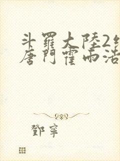 斗罗大陆2绝世唐门霍雨浩王冬儿封面